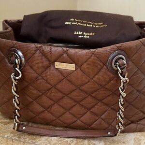 Kate Spade, quilted leather brown bag with chain strap
